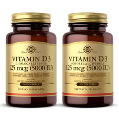 Front view of Solgar Vitamin D3 400 IU Softgels 2-Pack