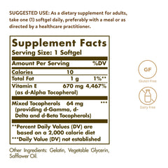Close-up of Solgar Vitamin E softgels