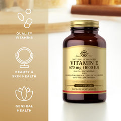 Solgar Vitamin E back label with ingredients and dosage