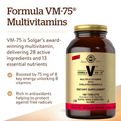 Close-up of Solgar VM-75 tablets