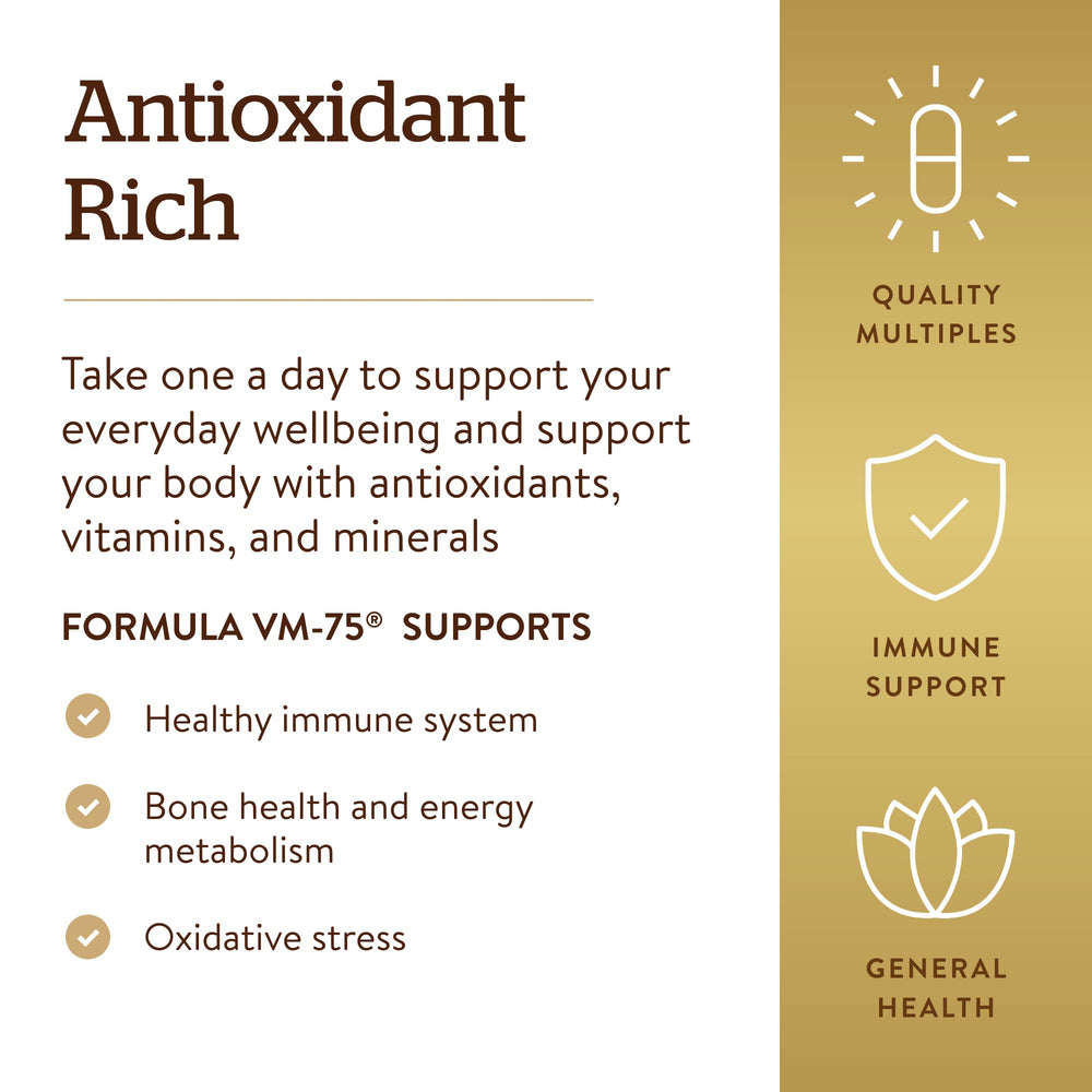 Solgar VM-75 nutrition facts panel