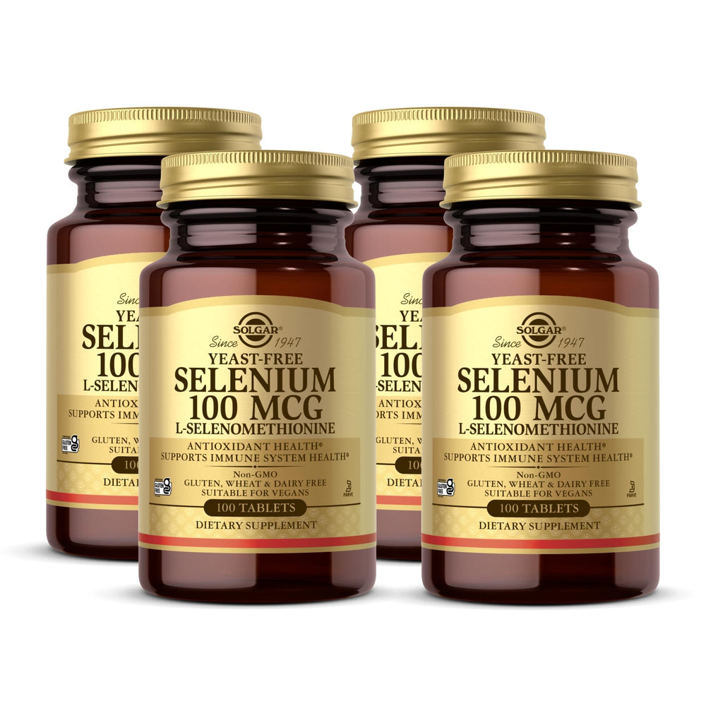 Solgar Yeast-Free Selenium 100 mcg bottle and label