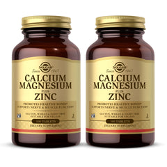 Solgar Calcium Magnesium Plus Zinc bottle front - pack of 2