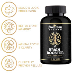 Close-up of Solomon Wisdom Brain Booster label