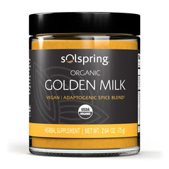 Dr. Mercola Solspring Organic Golden Milk Herbal Supplement jar, 2.64 oz (75 g)