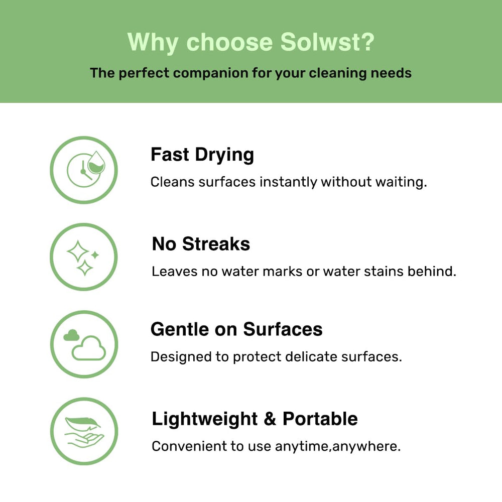 Versatile cleaning on screens, keyboards, and other surfaces