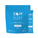 Berry Som Sleep powder in a tub with scoop