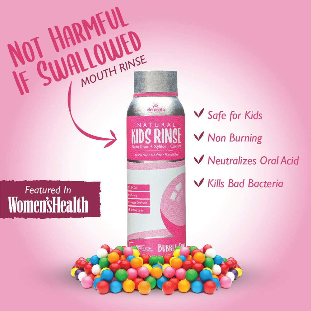 Child-friendly cap and bottle design of Somall Elementa Essentials mouth rinse