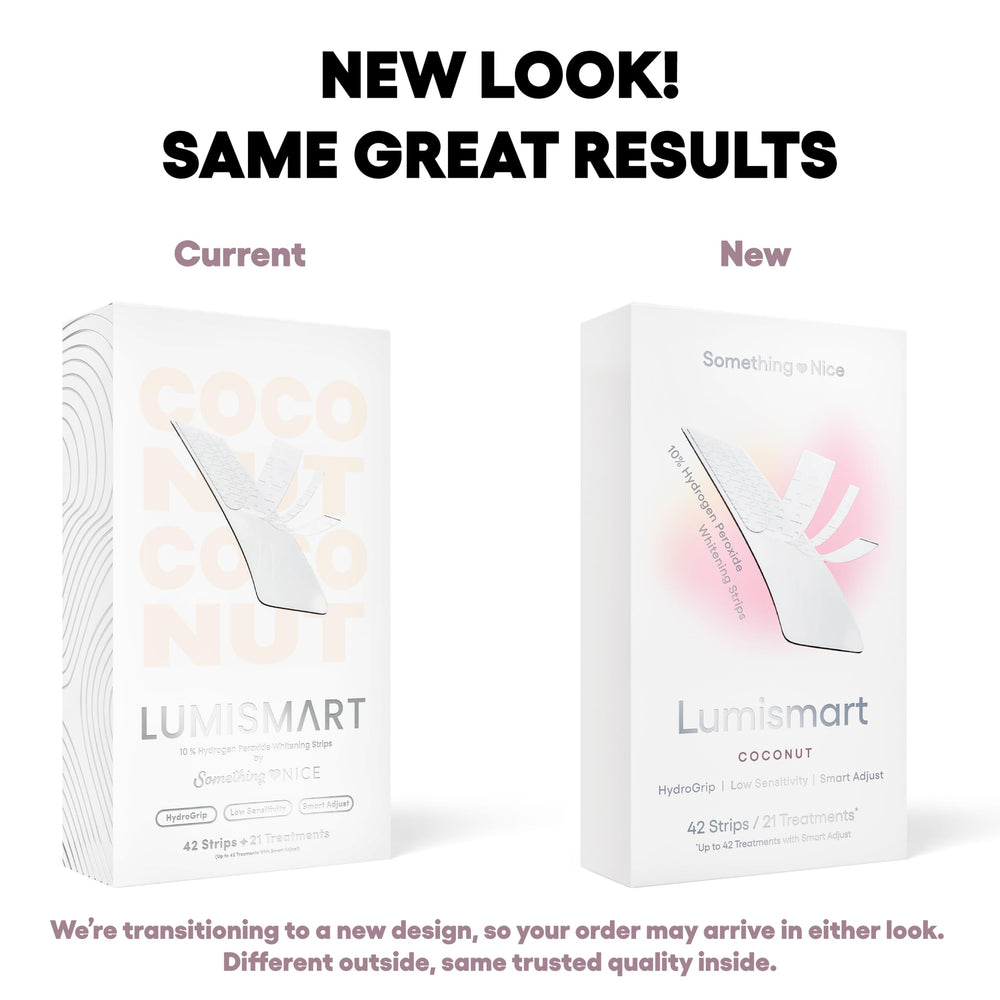 Peach flavor Something Nice Lumismart Whitening Strips packaging
