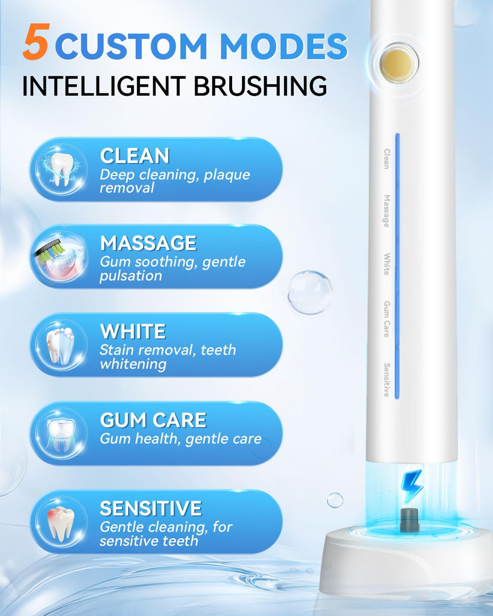 Includes seven replacement brush heads for long-term use.