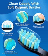 Includes 8 DuPont brush heads and travel case for travel