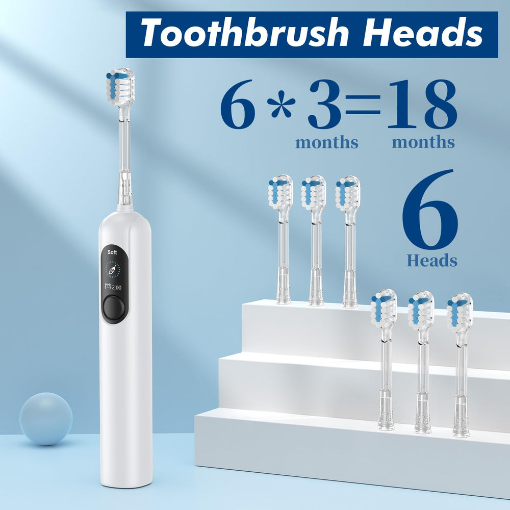 LCD display on the white Sonic Electric Toothbrush