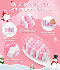 Close-up of the toothbrush brush head highlighting 40,000 VPM motor