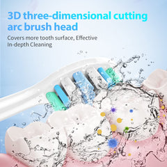 Each head comes with a hygienic cap for travel storage