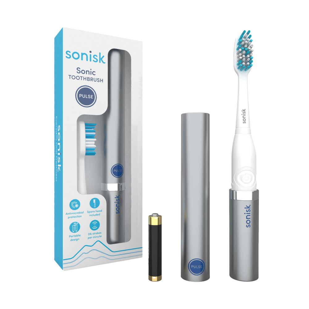 Front view of Sonisk Pulse electric toothbrush