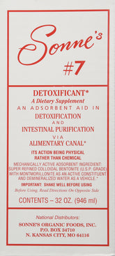 Sonne's Detoxification No 7 bottle front for easy dosing and trusted detox support.