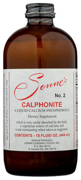 Sonne's Calphonite No. 2 Liquid Calcium Phosphorus bottle front view, 15 oz
