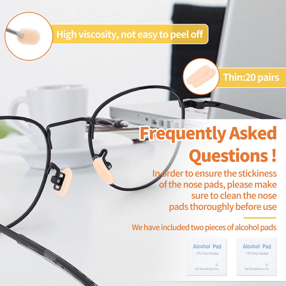 Teardrop foam nose pads in black and beige