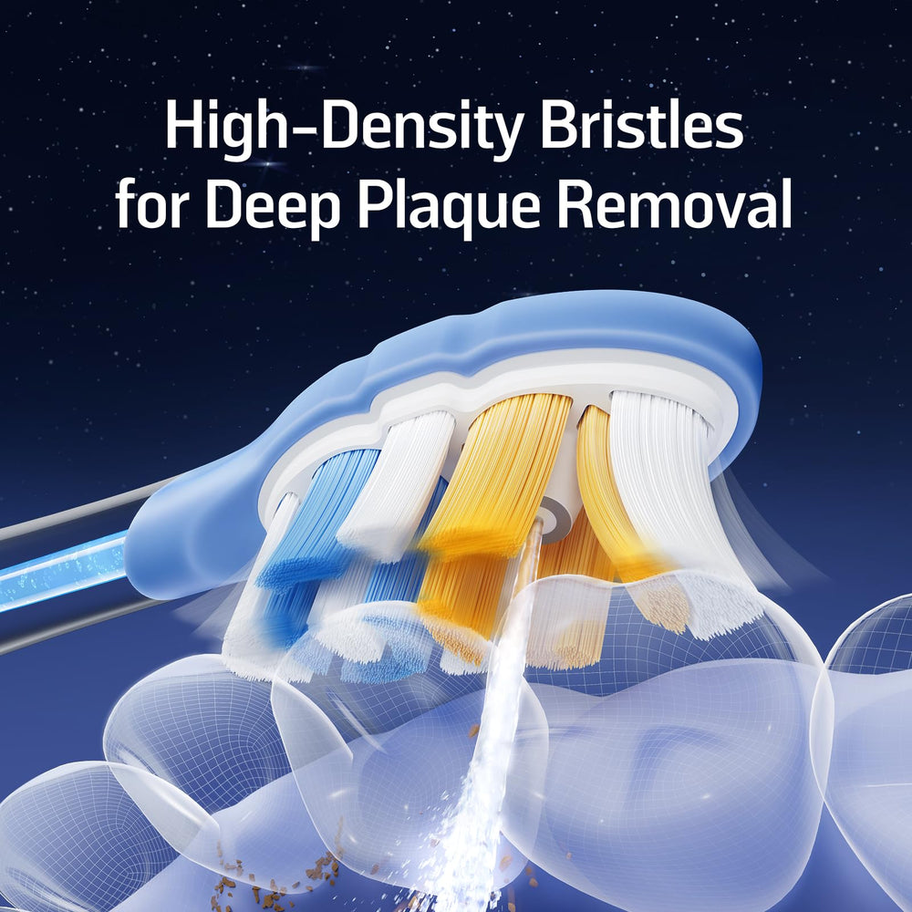 Close-up of high-density bristles for deep cleaning