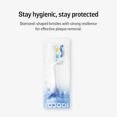 88.7% rounded bristle tips reduce wear on teeth and gums