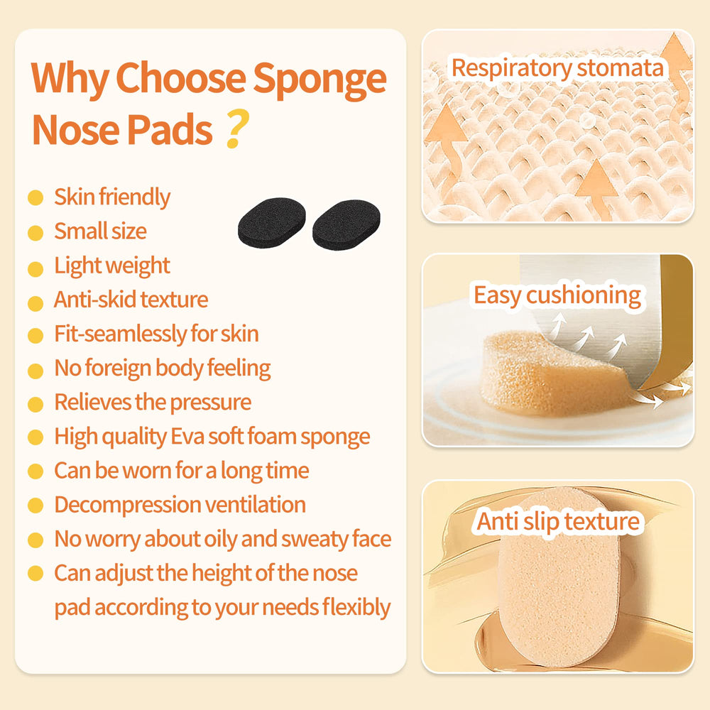 Nose pad shapes: oval, D-shaped, teardrop