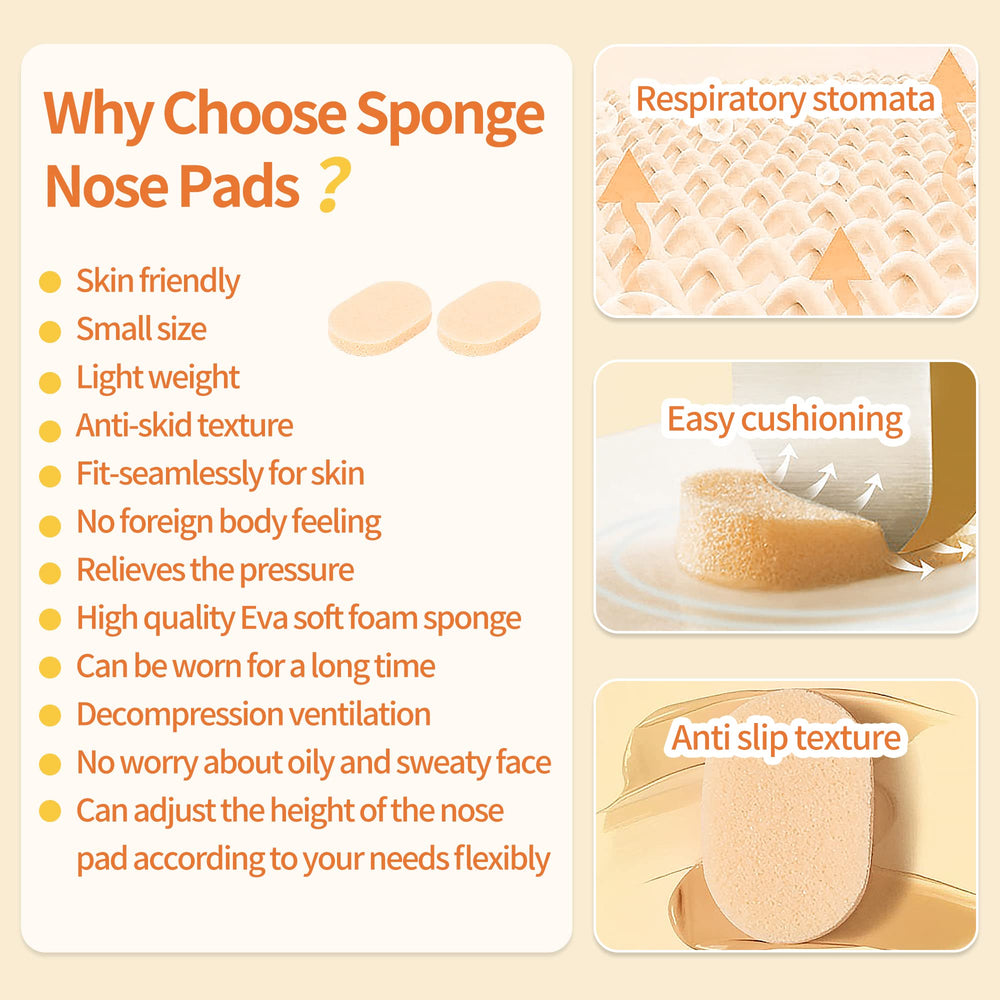 D-shaped foam nose pads for glasses