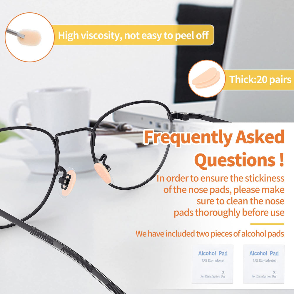 SooGree D-shaped beige nose pads, 1.5mm thick