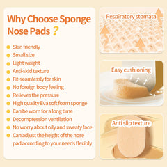 Self-adhesive foam nose pads for glasses