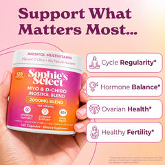 Sophie's Select open bottle with visible capsules suggesting convenient daily use and easy dosing