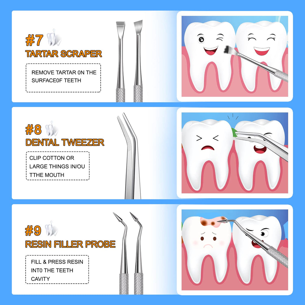 Durable stainless steel dental tools for home use and pets