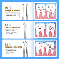 Durable stainless steel dental tools for home use and pets