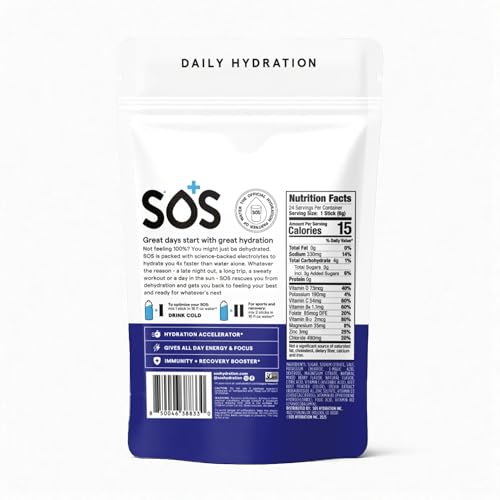 Single-use SOS Hydration travel sachet