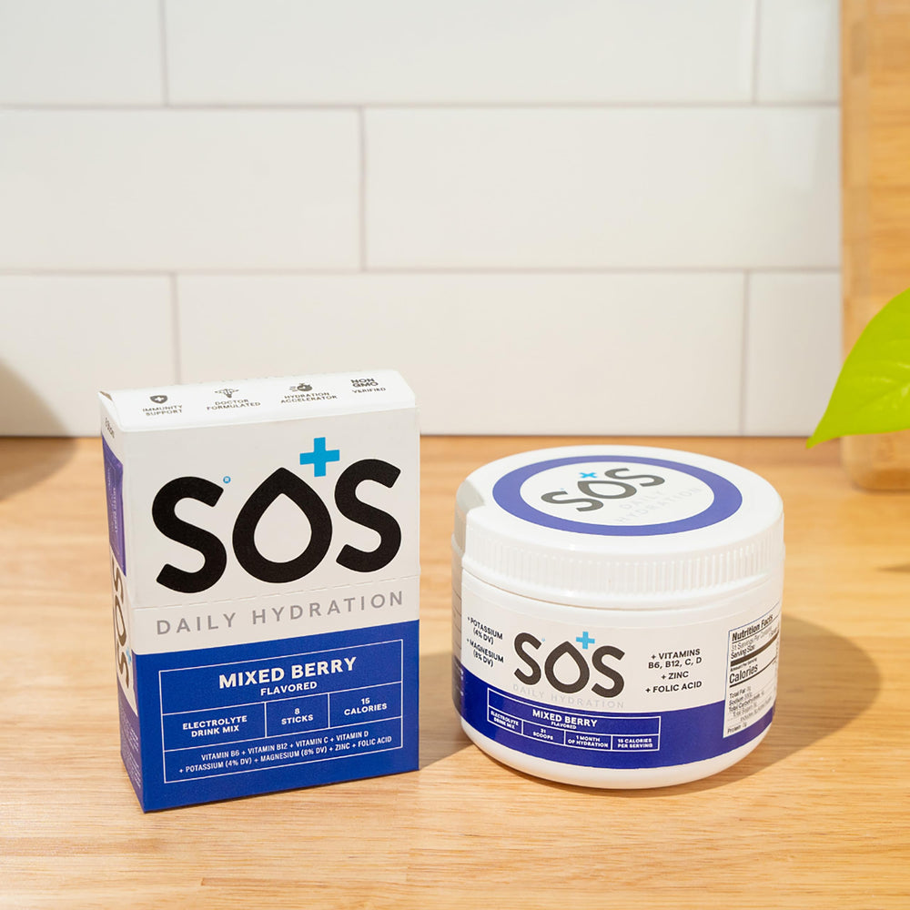 Sos Hydration vitamin panel includes B6, B12, C for daily support