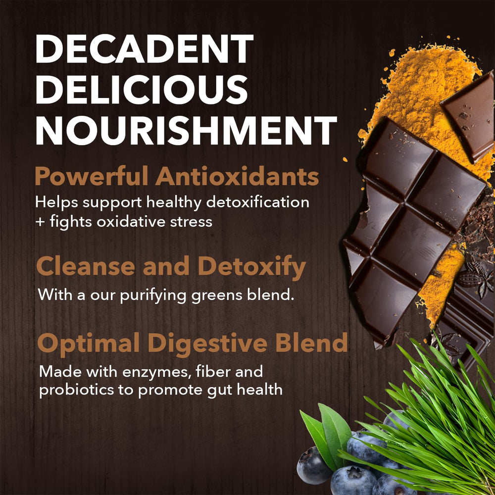 SOTRU Super Greens blend shown with a scoop for a nutrient-dense smoothie.