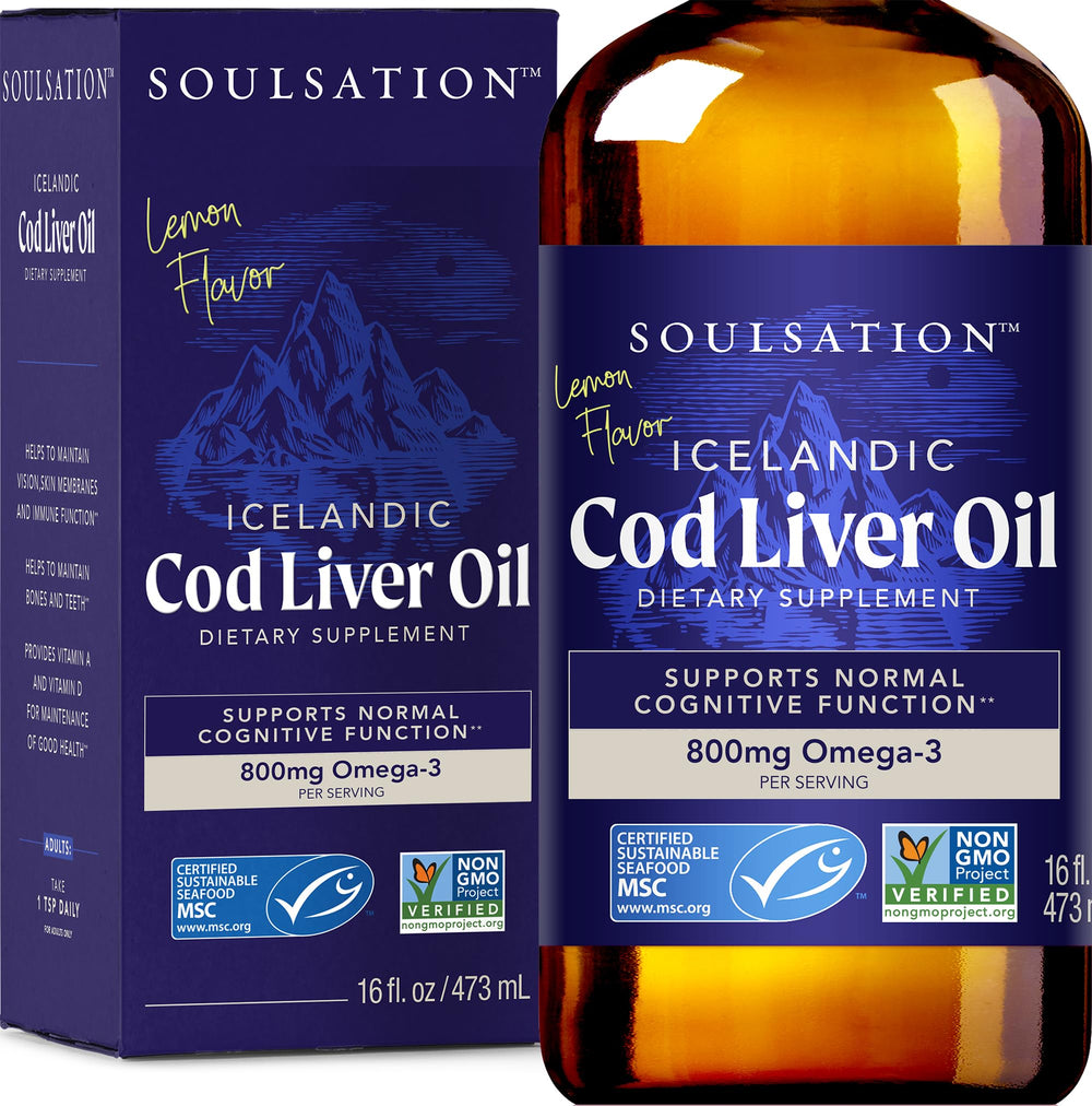 SOULSATION Icelandic Cod Liver Oil Lemon 16oz bottle