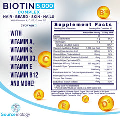 Source Biology Biotin 5000 mcg complex packaging