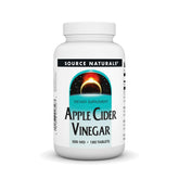 Bottle of Source Naturals Apple Cider Vinegar 500mg dietary supplement with 180 tablets
