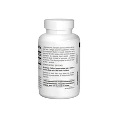 Back view of Source Naturals L-Arginine L-Citrulline Complex bottle