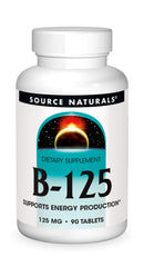 Bottle of Source Naturals B-125 B-Vitamins 125 mg for energy production