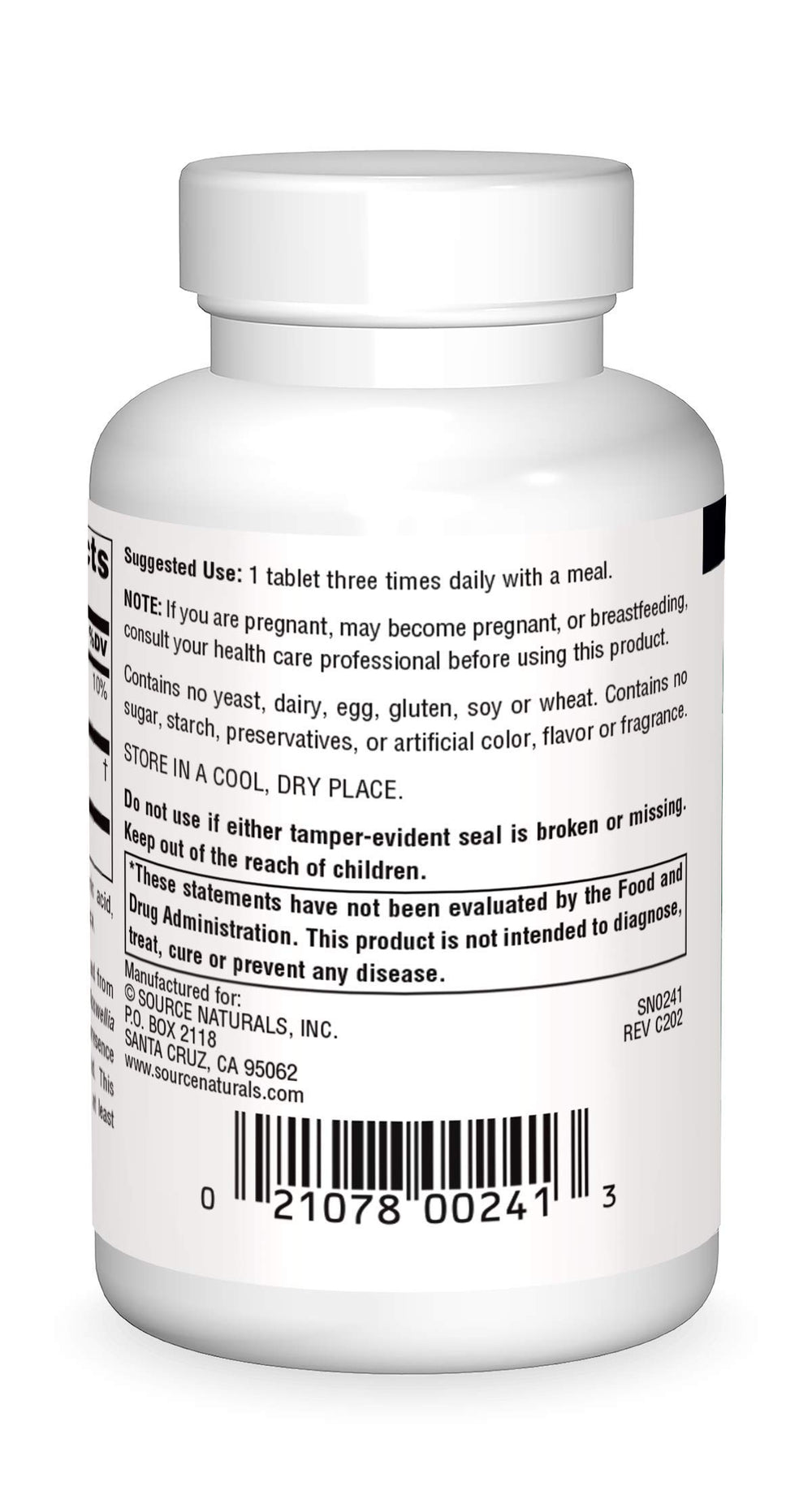 Boswellia extract 243 mg ingredients close-up