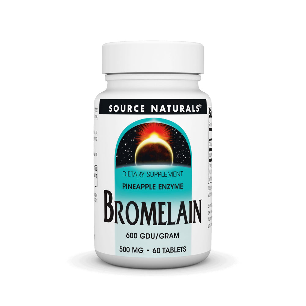 Bottle of Source Naturals Bromelain 500 mg proteolytic enzyme supplement