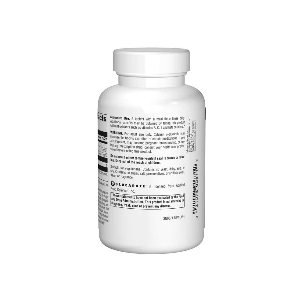 Calcium D-Glucarate 500 mg tablets beside bottle