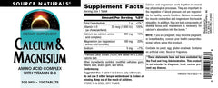 Ingredient highlights for Source Naturals Calcium & Magnesium with Vitamin D-3