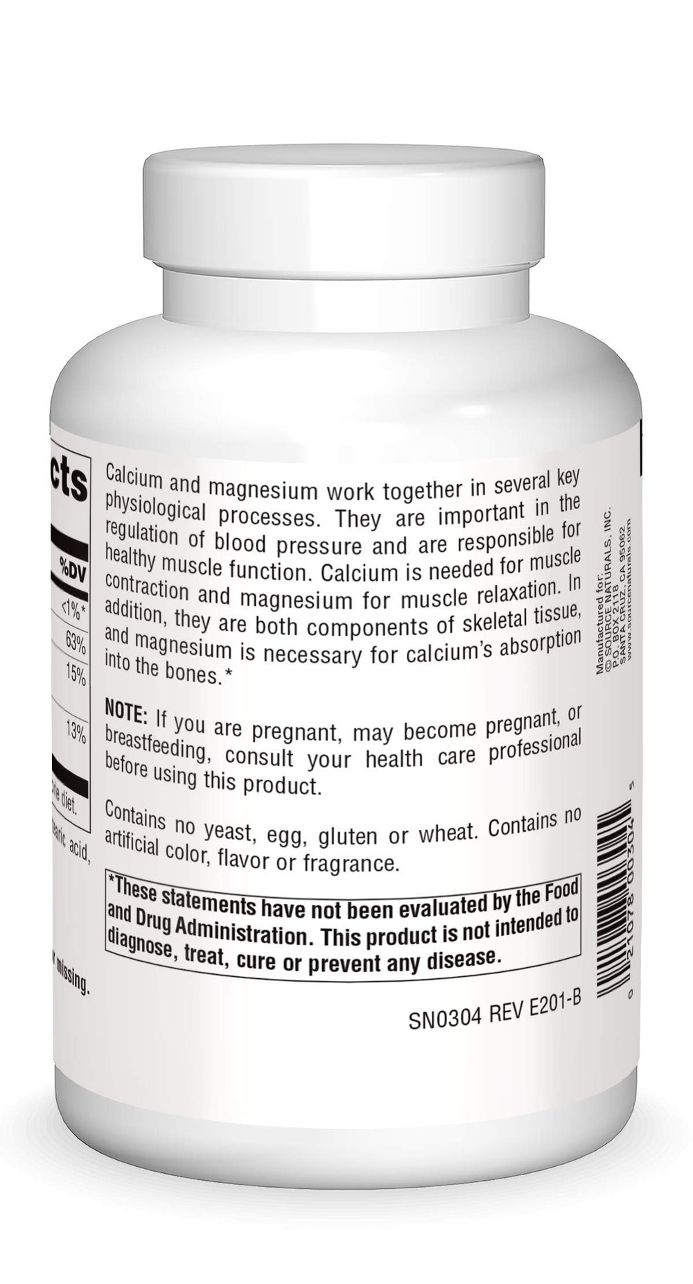 Close-up of Source Naturals supplement bottle
