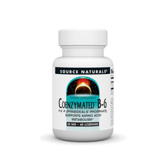 Front view of Source Naturals Coenzymated B-6 25 mg PLP lozenges