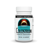 Bottle of Source Naturals Colostrum with label highlighting 30% immunoglobulins