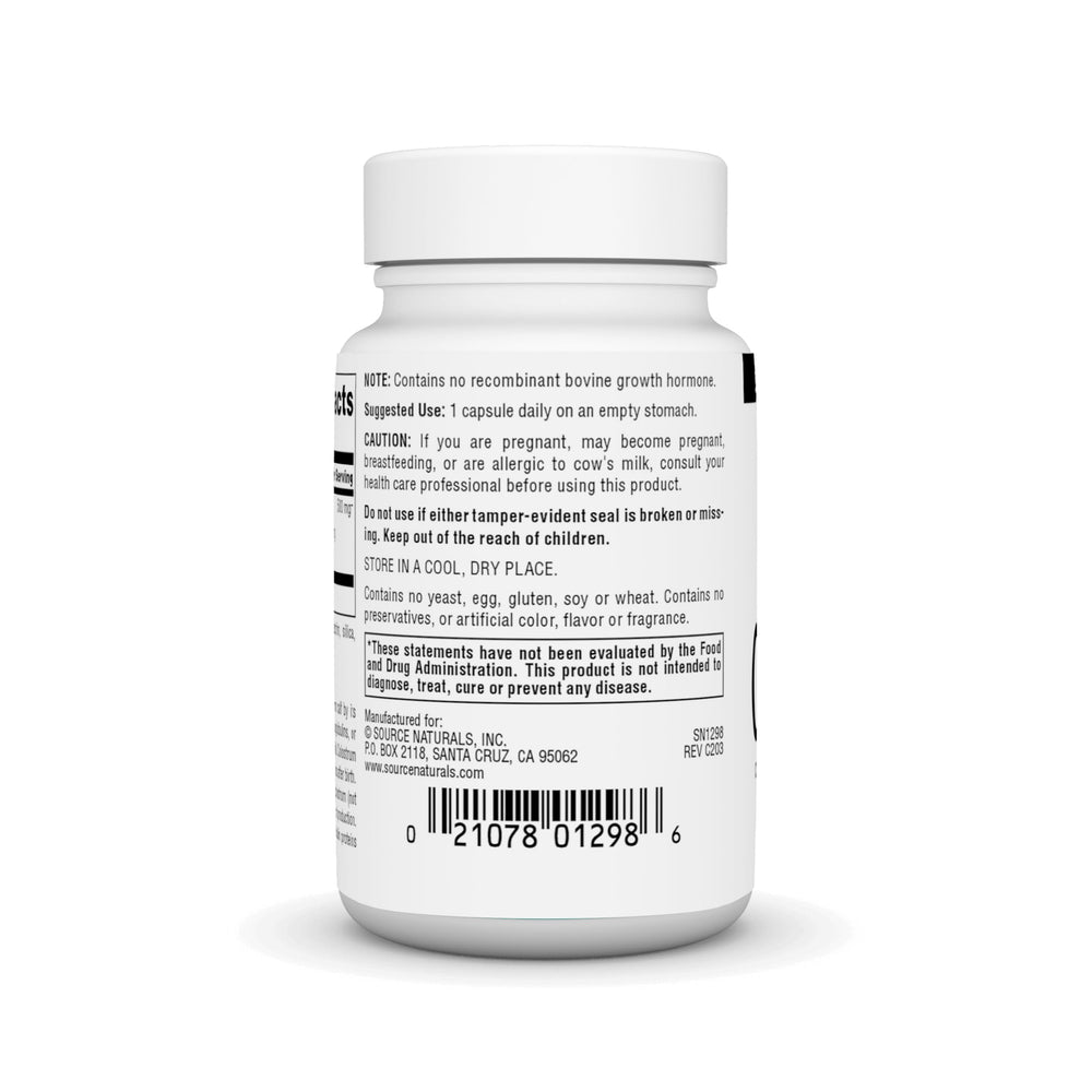 Source Naturals Colostrum bottle and 30 capsules