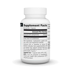 Close-up of CoQ10 100 mg capsules