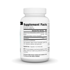 Close up of coral calcium capsules showing 600mg