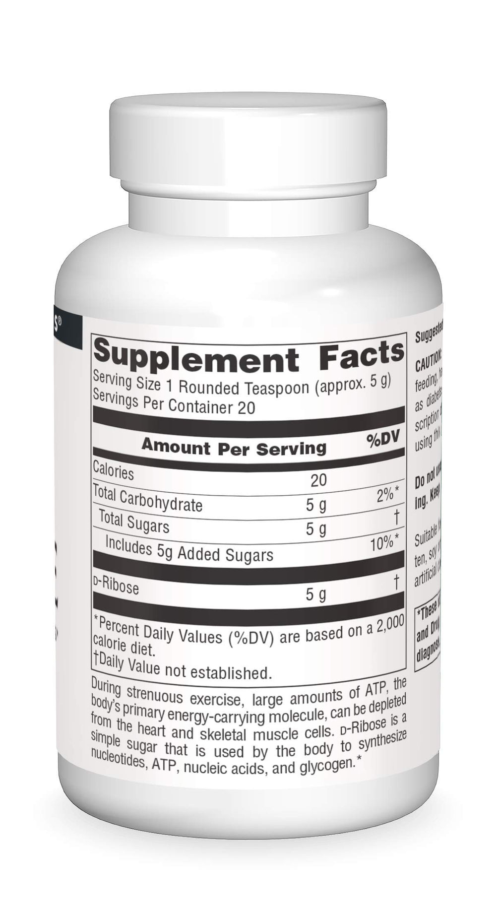 Serving scoop of D-Ribose powder with measurement